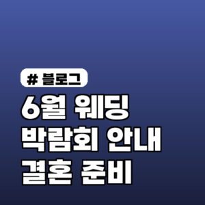 6월 웨딩박람회 일정과 참가 방법 안내